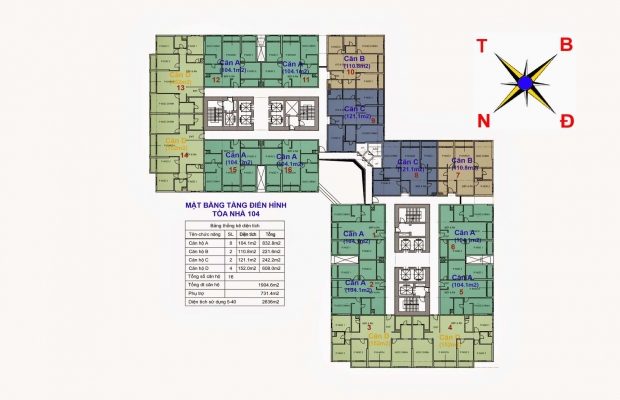 Mặt bằng tòa Ruby 4 chung cư Goldmark City